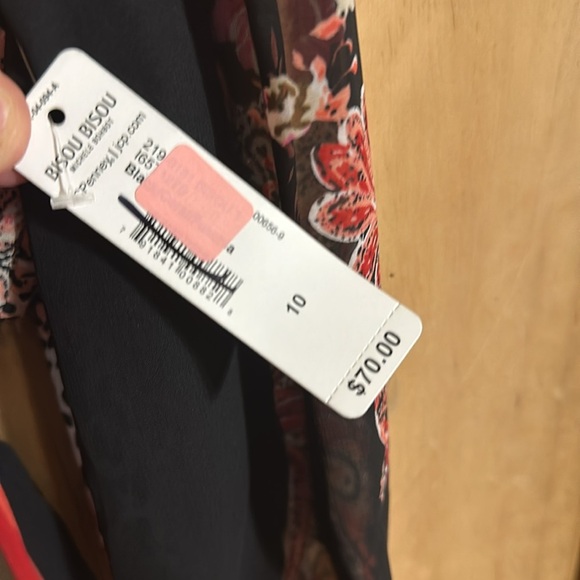 NWT New Bisou Bisou Multi Print Elastic Waist Dress - Picture 3 of 5